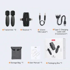 Microphone Sans Fil 3en1 Ulanzi V6 -Magasin D’Équipement De Caméra D’Action microphone sans fil 3en1 ulanzi v6 7