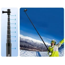Perche à Selfie Maxi Carbon 3m Telesin V3 -Magasin D’Équipement De Caméra D’Action perche a selfie maxi carbon 3m telesin v3 7